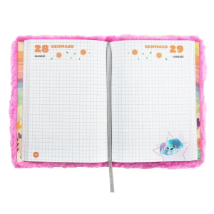 Mofu Mofu Diario Datato 2026-2027 12 Mesi Peluche Gattina Fucsia