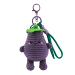 I-Total Portachiavi Crochet Fresh Market Melanzana Per Zaino E Chiavi
