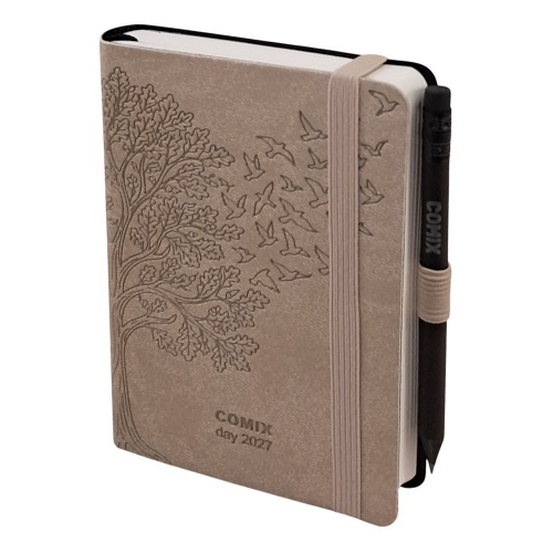 Comix Agenda Giornaliera Mignon Special 2027 Beige Albero Con Matita