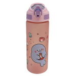 Ideamania Borraccia Bottiglia In Tritan Rosa Foca 600ml Per Studenti E Bambini