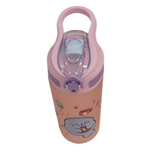 Ideamania Borraccia Bottiglia In Tritan Rosa Foca 600ml Per Studenti E Bambini