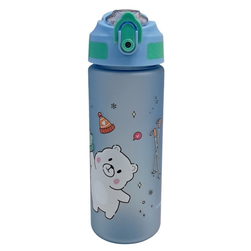 Ideamania Borraccia Bottiglia In Tritan Azzurra Orsetto 600ml Per Studenti E Bambini