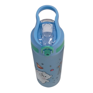 Ideamania Borraccia Bottiglia In Tritan Azzurra Orsetto 600ml Per Studenti E Bambini