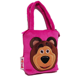 Masha e Orso Borsa Shopper in Tessuto vellutato Fucsia