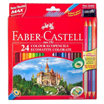 Faber Castell 120124 Pastelli Colorati 3 bicolore omaggio Cf 24