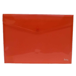 Plastidea Busta con bottone in ppl per fogli A4 | Rosso