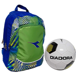 Diadora zaino advanced verde azzurro GO1 con pallone