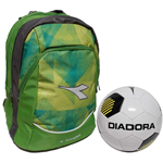 Diadora zaino advanced verde giallo OP2 con pallone