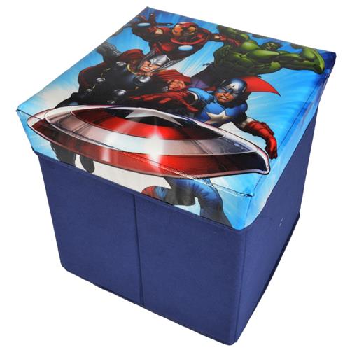 54670 Pouf Contenitore con Cuscino Stampato Code Star  Marvel Avengers Art Dimensioni 32 x 32 cm 