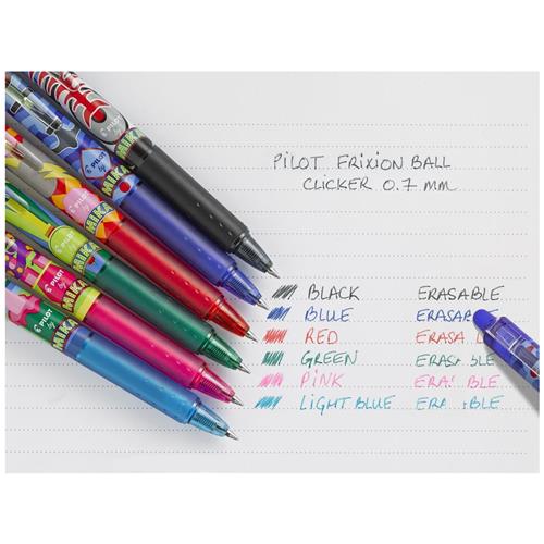 Pilot Frixion Ball clicker 0,7 Penna 100 anniversario Mika scatto edizione  limitata limited edition gel inchiostro cancellabile rosa viola verde  azzurro blu nero